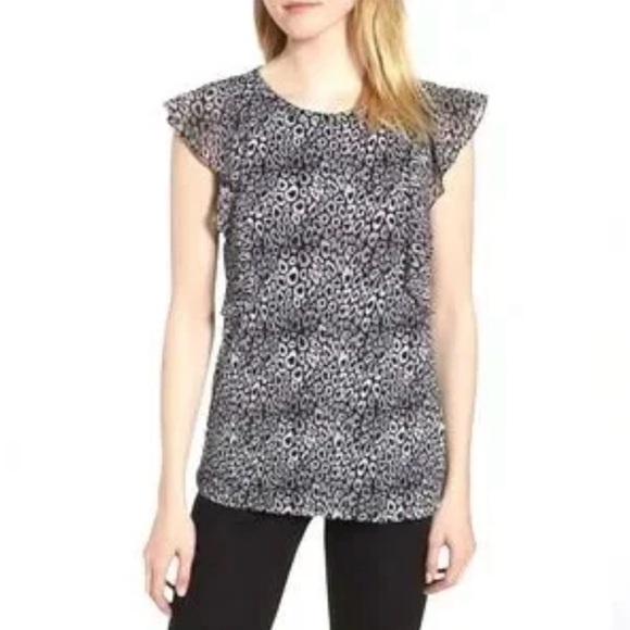 Michael Kors Black and White Patterned Top (Size M) - Picture 4 of 4